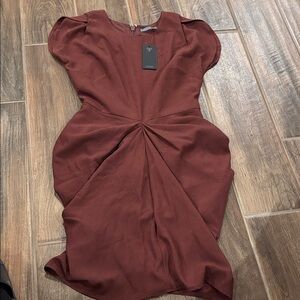 Guess Asymmetrical Brown Dress